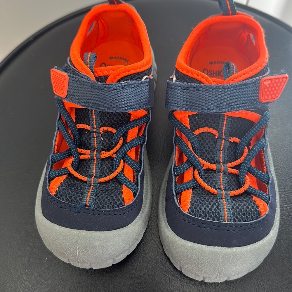 Boys Oshkosh sandals machine washable new without‎ tags blue and orange size 10
